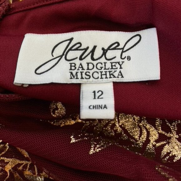 Jewel Badgley Mischka Tiered Metallic Tulle Midi Dress - Picture 8 of 13